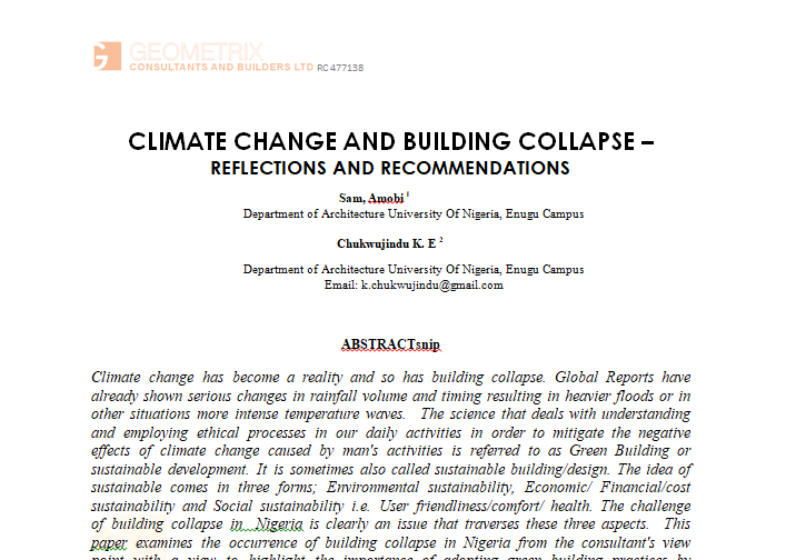 Climate change and building collapse