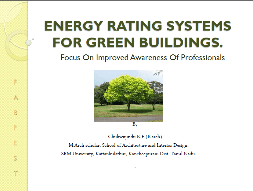 Energy Rating Systems For Green Buildings